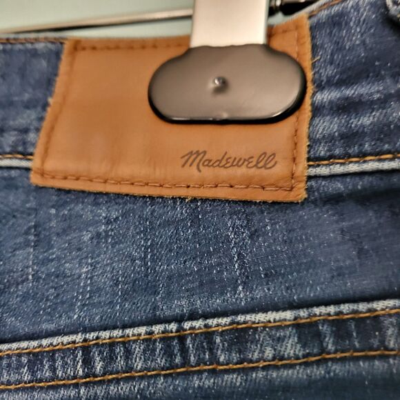 MADEWELL Jeans Womens 26 Cali Demi Boot Blue Denim Cropped Raw Hem Mid Rise - Picture 7 of 10